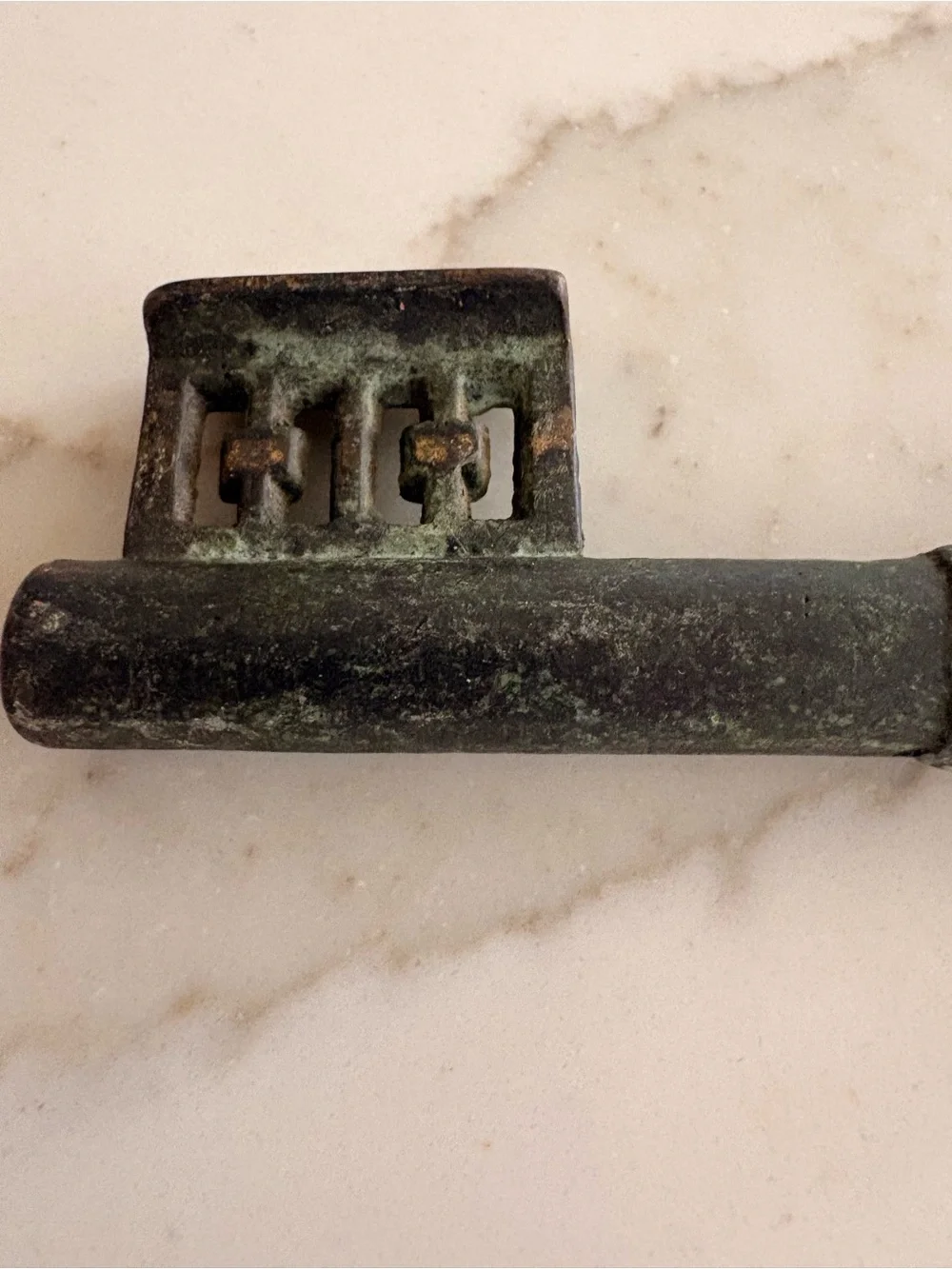 Antique-Style Decorative Brass Skeleton Key bottle opener and corkscrew
